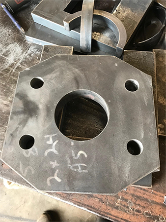 ML Ruberton Construction metal pieces cut out on their Swift-Cut XP CNC plasma metal cutting table in their workshop in New Jersey, USA