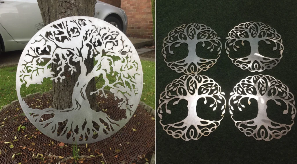 Metal cut out of beautiful tree