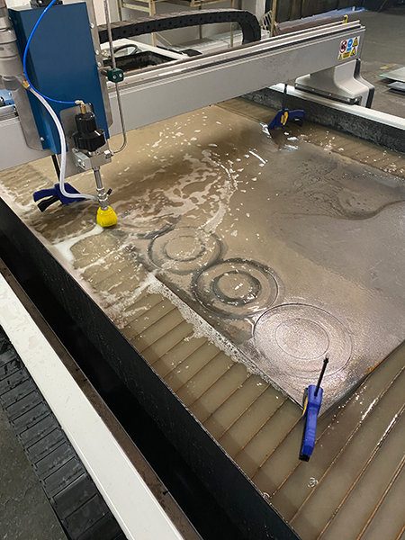 Swift-Jet Waterjet cutting table in action