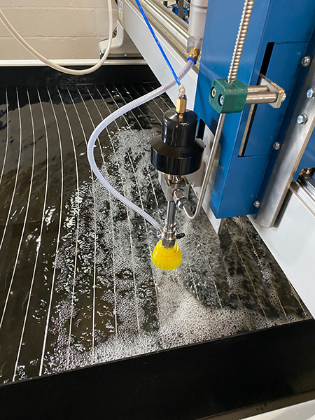 Swift-Jet Waterjet cutting table in action