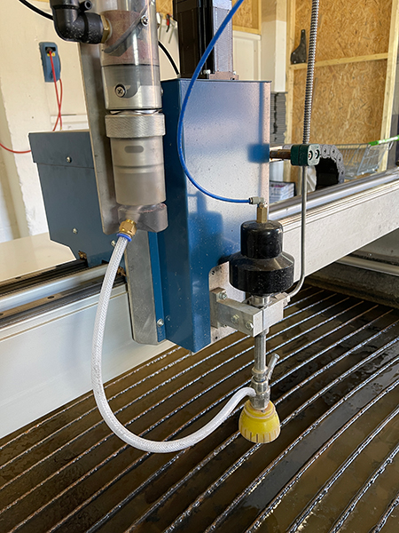 Swift-Jet Waterjet cutting table in action
