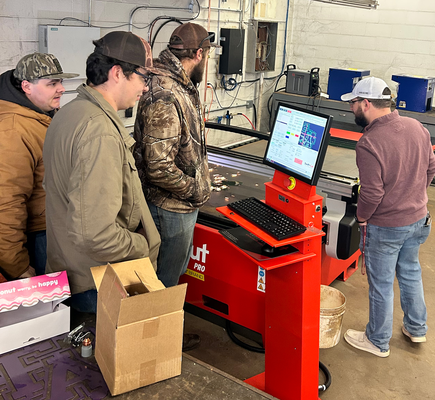 Stephen F. Austin University Students using new Swift-Cut Pro Table