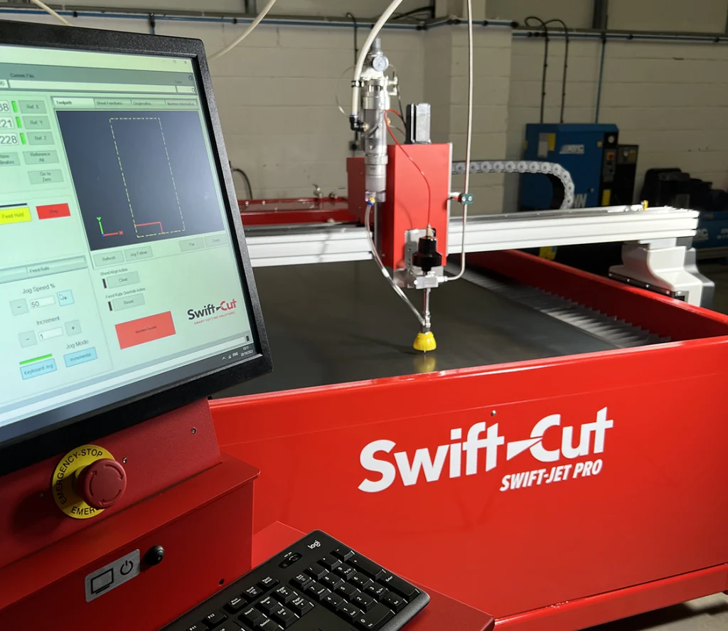 Swift-Jet Pro Waterjet table with console and software