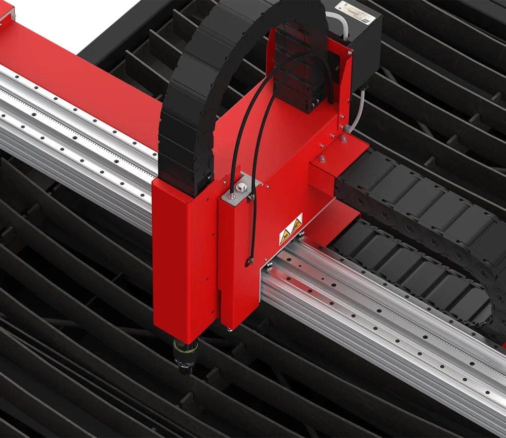 Swift-Cut XP CNC plasma cutting table close up of head