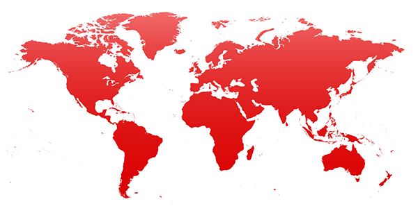 world map in swift-cut red