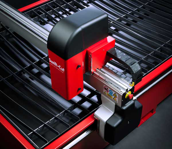 Swift-Cut Pro CNC plasma cutting table close up of head