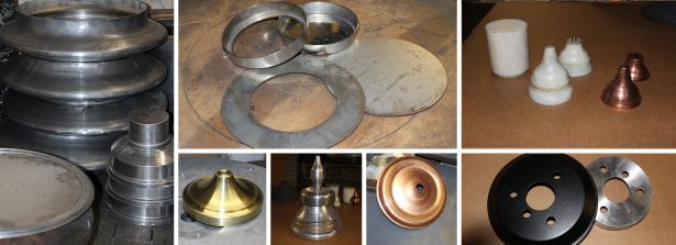 Glanville Metal Spinning - various cut out metal circular pieces