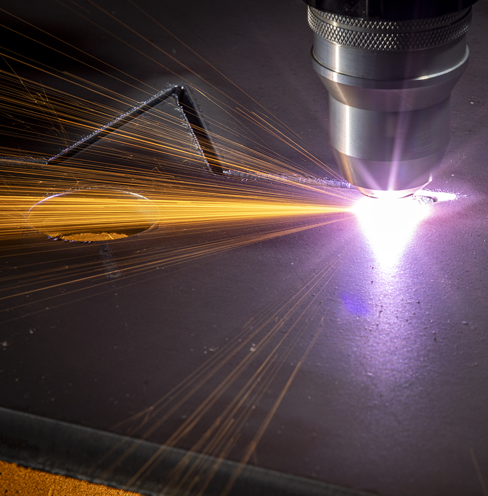 ESAB Precision 130 plasma system cutting out a star in sheet metal on a Swift-Cut XP CNC plasma cutting table