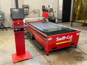 Swift-Cut & Lampton Welding Supply introduce new Swift-Cut Pro plasma cutting machine solution to Cloud County Community College - image of table in workshop