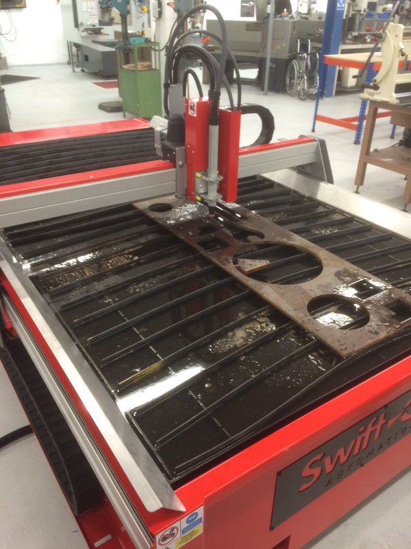 The Maudslay Workshop at Nottingham Trent University with their Swift-Cut Pro CNC plasma metal cutting machine in use
