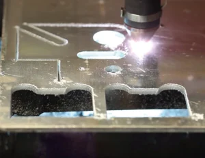 5 mm aluminium being cut on a Swift-Cut CNC plasma cutting table