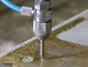 Swift-Jet Pro CNC waterjet cutting table cutting 1mm Brass