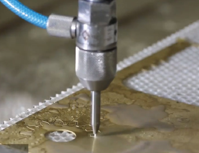 Swift-Jet Pro CNC waterjet cutting table cutting 1mm Brass
