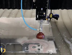 Swift-Jet Pro CNC waterjet cutting table cutting 6mm Aluminium