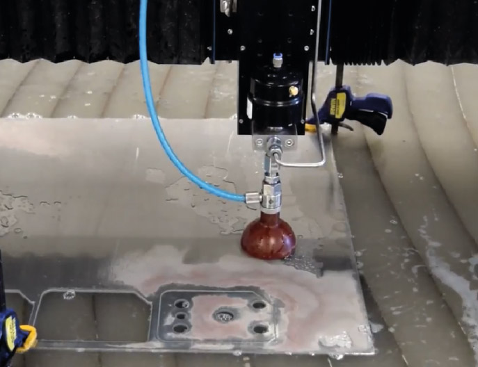 Swift-Jet Pro CNC waterjet cutting table cutting 6mm Aluminium