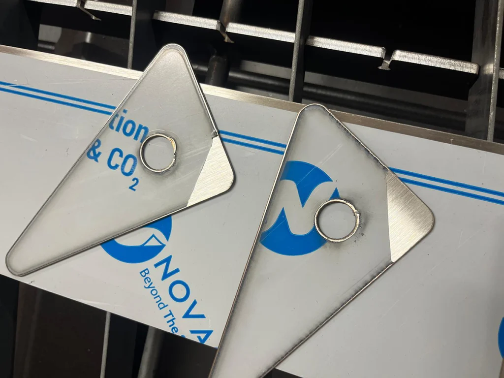 customer’s first cut from 2mm stainless steel, using nitrogen as both the cutting and shielding gas, exceeded all expectations - clean, precise edges and outstanding cut quality.